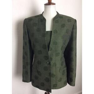 Carlisle Vintage 6/8 Vest Blazer Single Breast Tweed Floral Wool